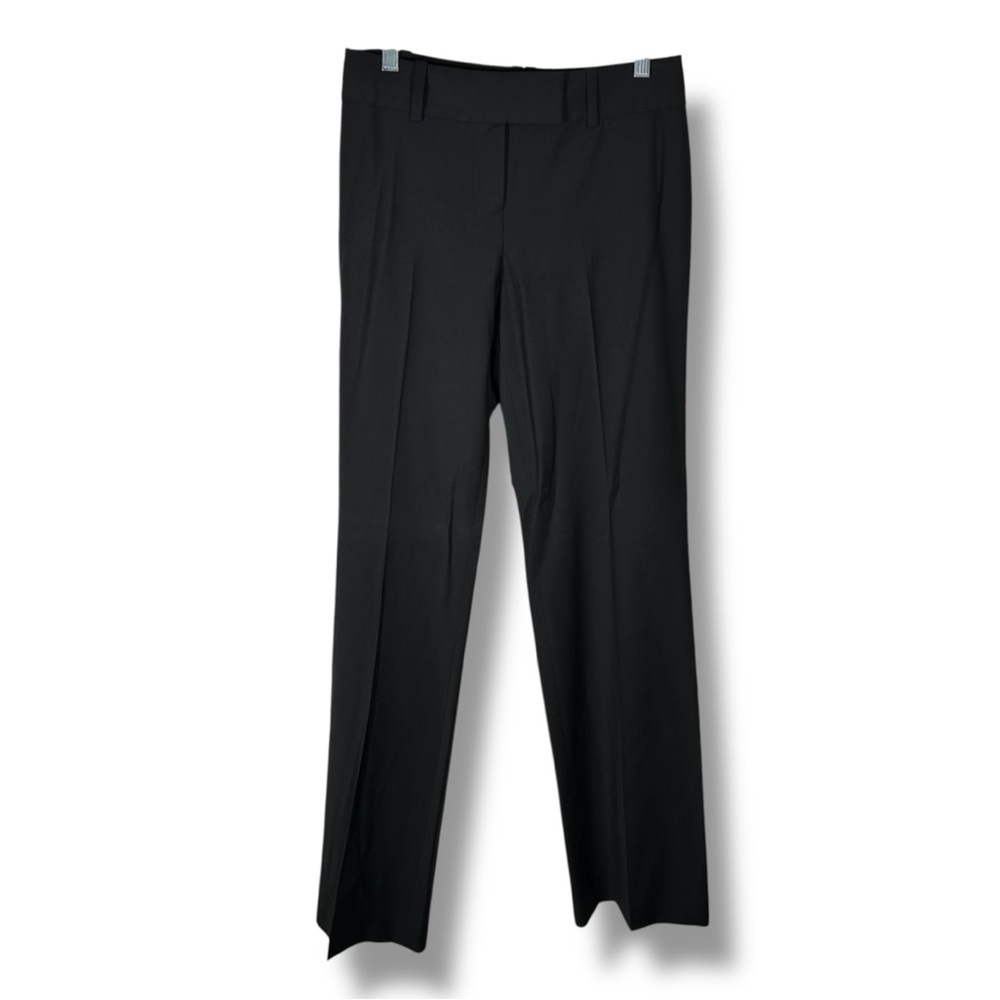Ann Taylor Wool Blend Black Sleek Minimalist Straight Leg Slacks Sz 0 - “Helge”